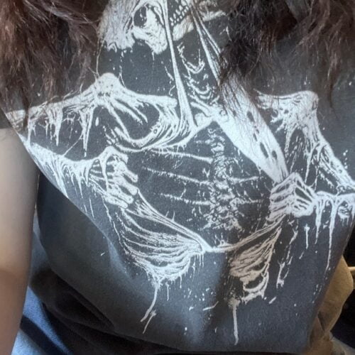 Skeleton Ripping Rib Cage Vintage 90s Graphic Unisex T-Shirt, Rib Cage Unisex Shirt, Retro Skeleton Tee, 90s Skull Shirt photo review
