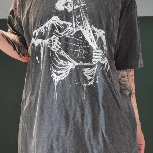 Skeleton Ripping Rib Cage Vintage 90s Graphic Unisex T-Shirt, Rib Cage Unisex Shirt, Retro Skeleton Tee, 90s Skull Shirt photo review