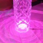 Romantic LED Crystal Table Lamp with Rose Projection, Touch Night Light, Ideal for Home Decor And Gifts photo review