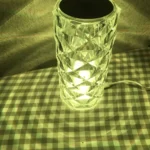 Romantic LED Crystal Table Lamp with Rose Projection, Touch Night Light, Ideal for Home Decor And Gifts photo review