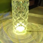 Romantic LED Crystal Table Lamp with Rose Projection, Touch Night Light, Ideal for Home Decor And Gifts photo review