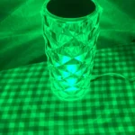 Romantic LED Crystal Table Lamp with Rose Projection, Touch Night Light, Ideal for Home Decor And Gifts photo review