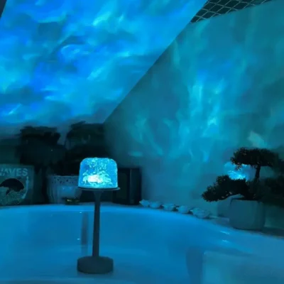 a lamp with aurora light effect